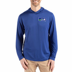 Seattle Seahawks Cutter & Buck Coastline Epic Comfort Eco Recycled Long Sleeve Hoodie T-Shirt Blue - NFL