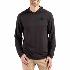 Carolina Panthers Cutter & Buck Coastline Epic Comfort Eco Recycled Long Sleeve Hoodie T-Shirt Black - NFL