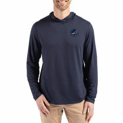 Miami Dolphins Cutter & Buck Americana Coastline Epic Comfort Eco Recycled Long Sleeve Hoodie T-Shirt Navy - NFL