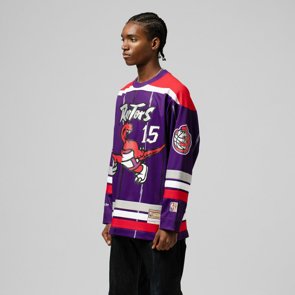 Mitchell & Ness - Vince Carter Toronto Raptors Unisex Maxxed Out Fashion Hockey Jersey - Purple