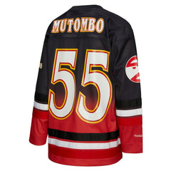 Mitchell & Ness - Dikembe Mutombo Atlanta Hawks Unisex Maxxed Out Fashion Hockey Jersey - Red