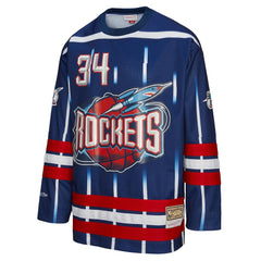Mitchell & Ness - Hakeem Olajuwon Houston Rockets Unisex Maxxed Out Fashion Hockey Jersey - Navy