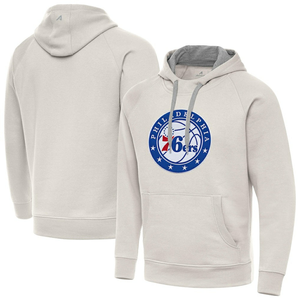 NBA - Philadelphia 76ers Antigua Big Logo Victory Pullover Hoodie - Cream