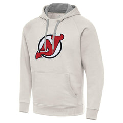 New Jersey Devils - Antigua Big Logo Victory Pullover Hoodie Cream