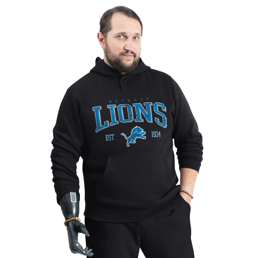 Detroit Lions G-III Sports by Carl Banks Adaptive Team Spirit Graphic Fleece Pullover Hoodie Black - NFL