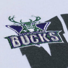 Mitchell & Ness - Milwaukee Bucks Women's Lightweight Block Letter Sweatshirt - White