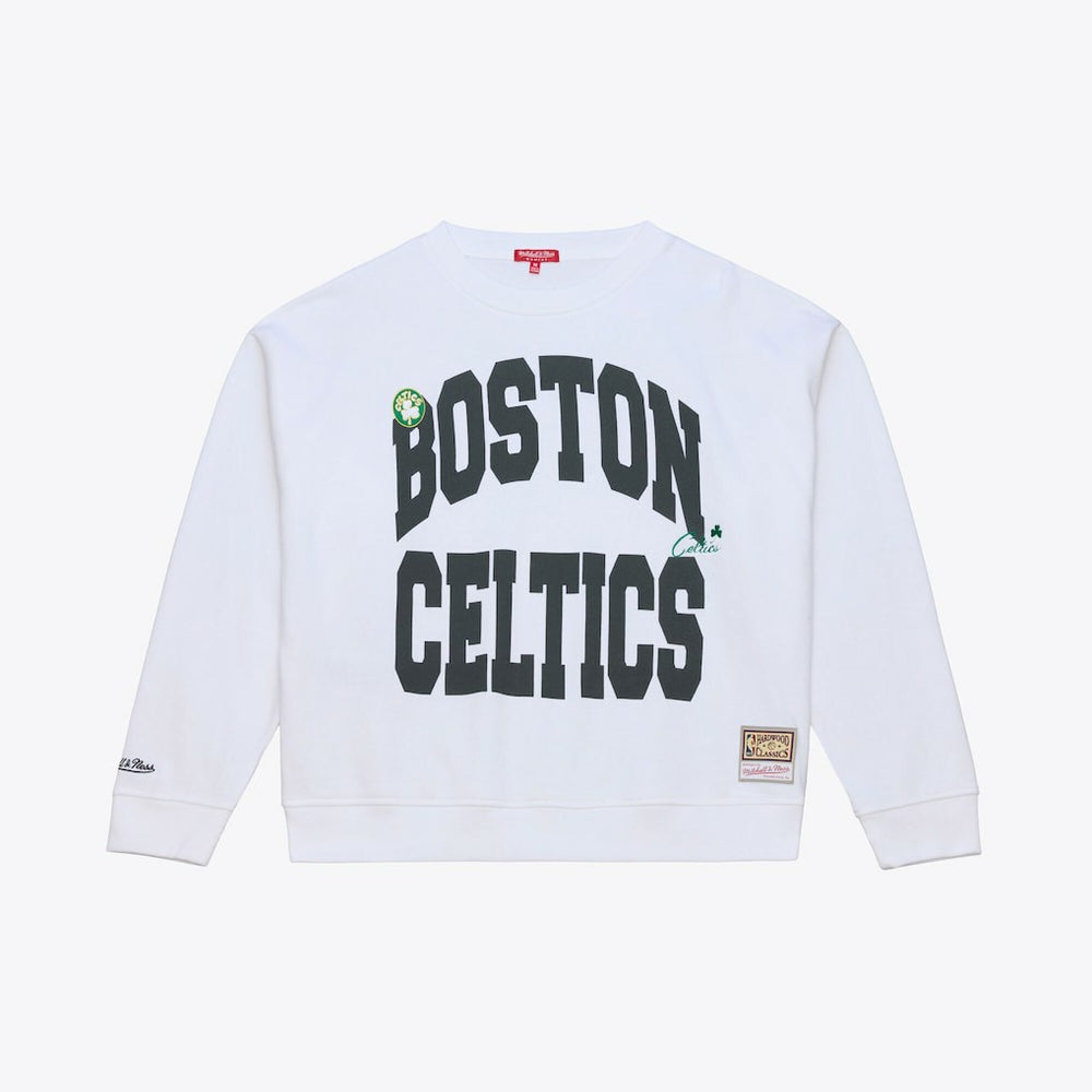 Mitchell & Ness - Boston Celtics Women's Lightweight Block Letter Sweatshirt - White