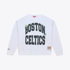 Mitchell & Ness - Boston Celtics Women's Lightweight Block Letter Sweatshirt - White
