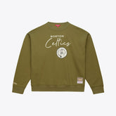 Mitchell & Ness - Boston Celtics Women's Lightweight Script Sweatshirt - Olive