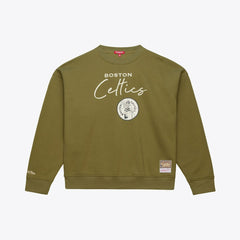Mitchell & Ness - Boston Celtics Women's Lightweight Script Sweatshirt - Olive