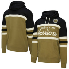 Mitchell & Ness - Golden State Warriors Double Clutch Head Coach Hoodie - Olive/Black