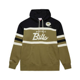 Buffalo Bills Vintage Logo Head Coach Hoodie Olive - Mitchell & Ness