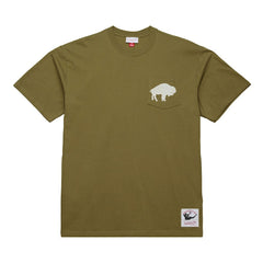 Buffalo Bills Vintage Logo Premium T-Shirt Olive - Mitchell & Ness