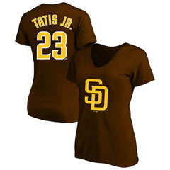 Fernando Tatis Jr. San Diego Padres Profile Women's Plus Size Name & Number V-Neck T-Shirt Clearance