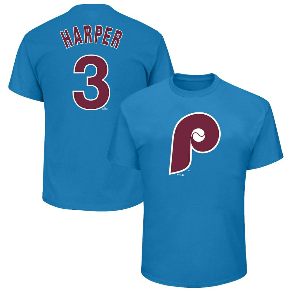 Bryce Harper Philadelphia Phillies Profile Big & Tall Player Name & Number T-Shirt On Sale