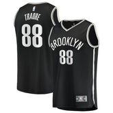Fanatics - Nolan Traoré Brooklyn Nets Fast Break Replica Jersey - Black - Icon Edition