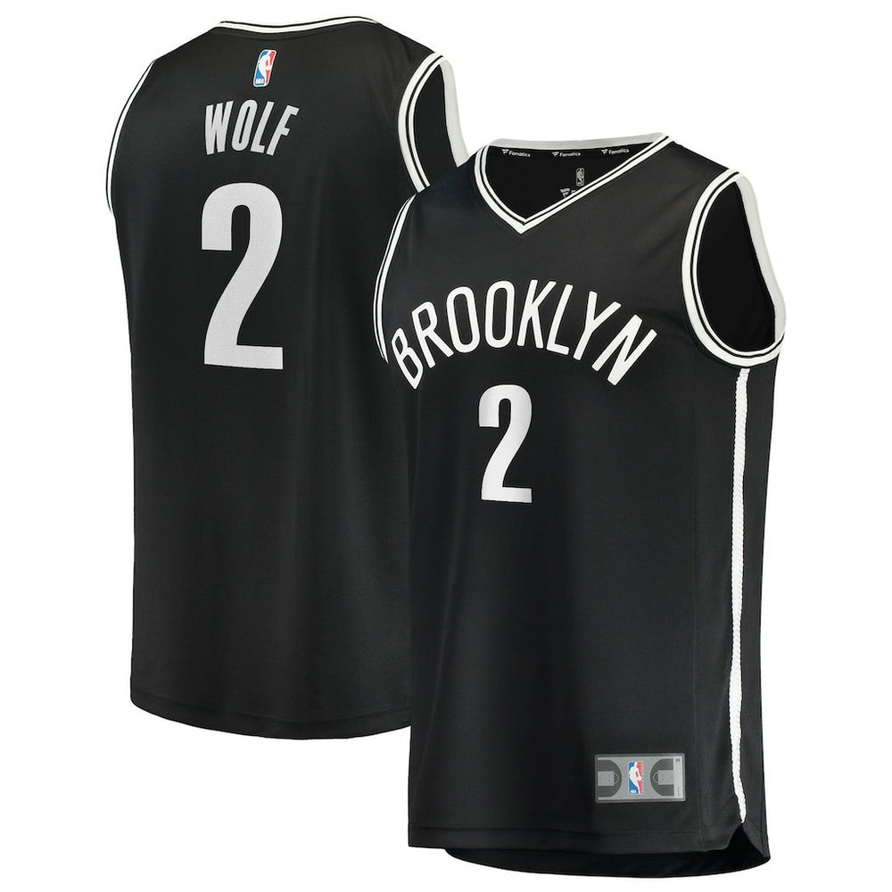 Fanatics - Daniel Wolf Brooklyn Nets Fast Break Replica Jersey - Black - Icon Edition