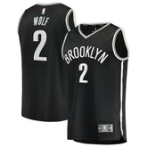 Fanatics - Daniel Wolf Brooklyn Nets Youth Fast Break Replica Jersey - Black - Icon Edition