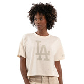 Los Angeles Dodgers Starter Women's Rhinestone Sprinkle Boxy Cropped T-Shirt Clearance