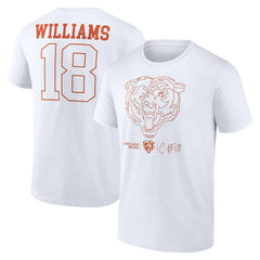 Caleb Williams Chicago Bears Outline Player T-Shirt White - NFL