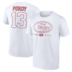 Brock Purdy San Francisco 49ers Outline Player T-Shirt White - NFL