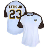 Fernando Tatis Jr. San Diego Padres Profile Women's Plus Size Name & Number Raglan Henley T-Shirt Near Me