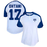Shohei Ohtani Los Angeles Dodgers Profile Women's Plus Size Name & Number Raglan Henley T-Shirt Lifestyle