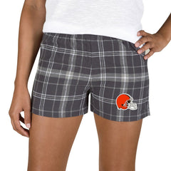 Cleveland Browns Concepts Sport Women's Ultimate Flannel Shorts Charcoal/Gray - NFL