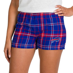 Buffalo Bills Concepts Sport Women's Ultimate Flannel Shorts Royal/Red - NFL