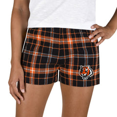 Cincinnati Bengals Concepts Sport Women's Ultimate Flannel Shorts Black/Orange - NFL