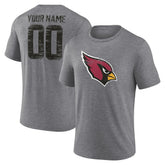 Arizona Cardinals Heritage Custom Name & Number Tri-Blend T-Shirt Gray - NFL