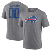 Buffalo Bills Heritage Custom Name & Number Tri-Blend T-Shirt Gray - NFL