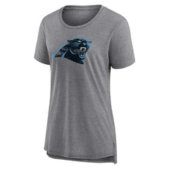 Carolina Panthers Women's Heritage Custom Name & Number Tri-Blend T-Shirt Gray - NFL