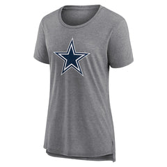 Dallas Cowboys Women's Heritage Custom Name & Number Tri-Blend T-Shirt Gray - NFL