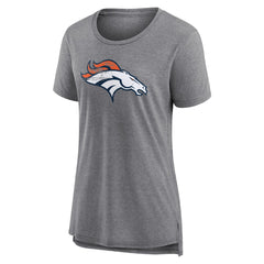 Denver Broncos Women's Heritage Custom Name & Number Tri-Blend T-Shirt Gray - NFL