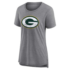 Green Bay Packers Women's Heritage Custom Name & Number Tri-Blend T-Shirt Gray - NFL