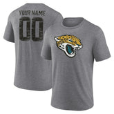 Jacksonville Jaguars Heritage Custom Name & Number Tri-Blend T-Shirt Gray - NFL