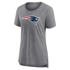 New England Patriots Women's Heritage Custom Name & Number Tri-Blend T-Shirt Gray - NFL
