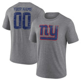 New York Giants Heritage Custom Name & Number Tri-Blend T-Shirt Gray - NFL