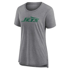New York Jets Women's Heritage Custom Name & Number Tri-Blend T-Shirt Gray - NFL