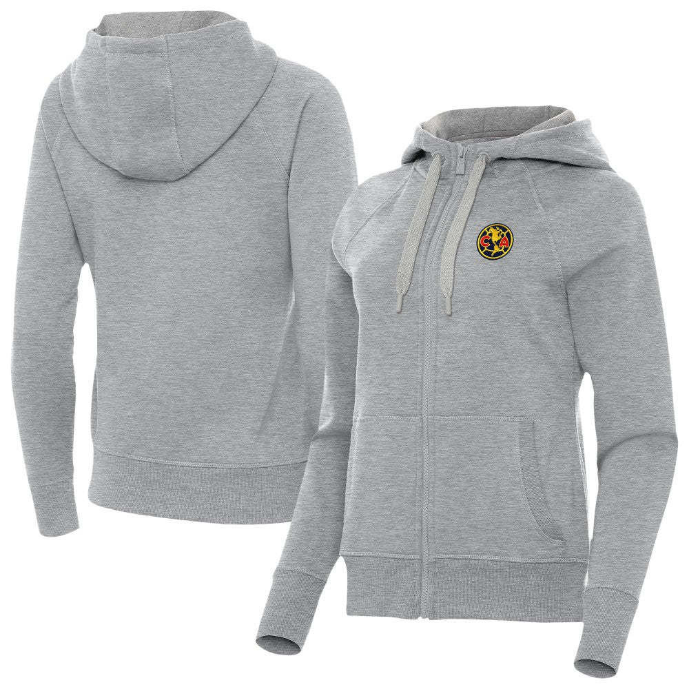 Club America Antigua Women's Takeover Full-Zip Hoodie - Heather Gray