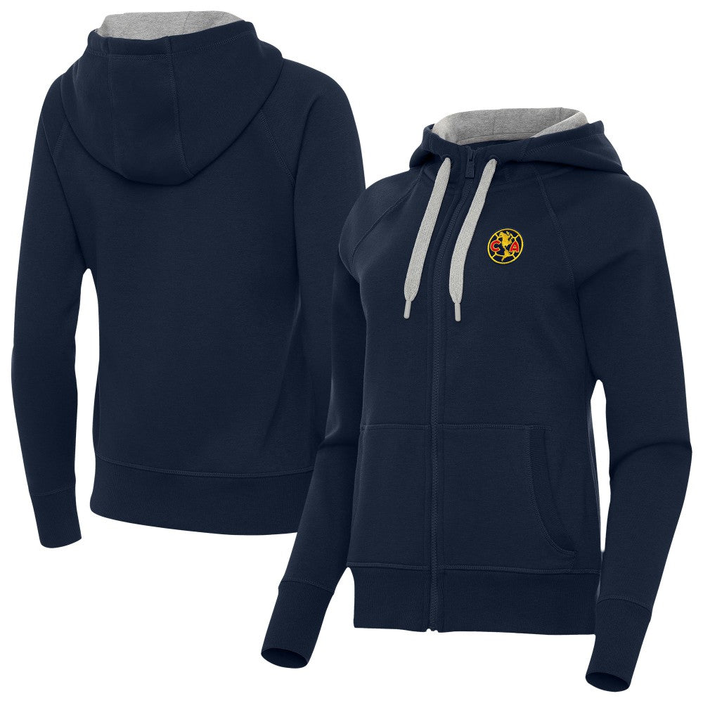 Club America Antigua Women's Takeover Full-Zip Hoodie - Navy