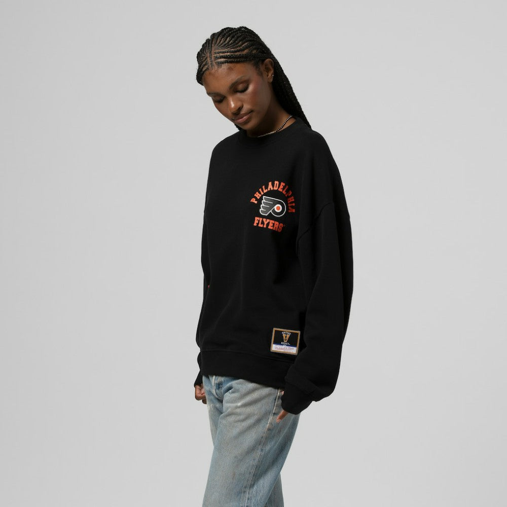 Philadelphia Flyers - Mitchell & Ness Women's Vintage Crewneck Sweatshirt Black