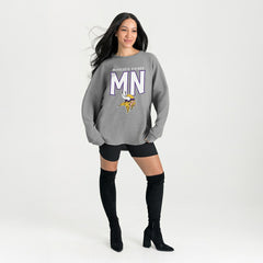 Minnesota Vikings Gameday Couture Women's Oversized Pure Motion Corded Sweatshirt Gray - NFL