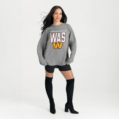 Washington Commanders Gameday Couture Women's Oversized Pure Motion Corded Sweatshirt Gray - NFL