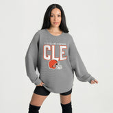 Cleveland Browns Gameday Couture Women's Oversized Pure Motion Corded Sweatshirt Gray - NFL