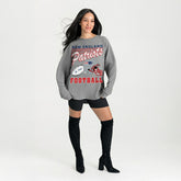 New England Patriots Gameday Couture Women's Oversized Sweet Victory Corded Sweatshirt Gray - NFL
