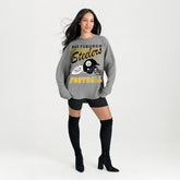 Pittsburgh Steelers Gameday Couture Women's Oversized Sweet Victory Corded Sweatshirt Gray - NFL