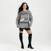 Las Vegas Raiders Gameday Couture Women's Oversized Sweet Victory Corded Sweatshirt Gray - NFL