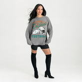 Miami Dolphins Gameday Couture Women's Oversized Sweet Victory Corded Sweatshirt Gray - NFL